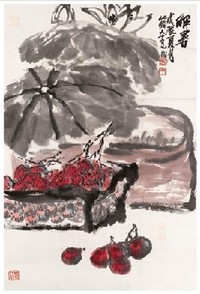 朱屺瞻 1988年作 解暑 立轴
